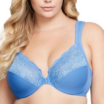 Glamorise Front-Close Wonderwire Underwire Bra - Blue, Women's 34-C
