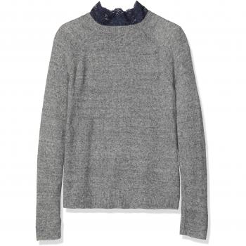 NAME IT Nkfnialy LS Knit, suéter para Niñas, Gris Grey Melange, 146