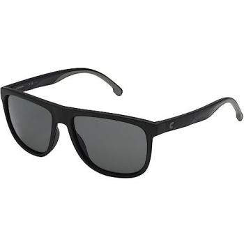 Carrera 8059/S Polarized Square Sunglasses - Unisex, Black Plastic Frame