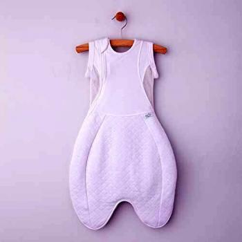 Purflo Swaddle to Sleep Bag | All-Season 2.5 tog Sleeping Bag | 0-4 Months | Breathable Newborn Baby Sleeping Bag That Grows With Your Baby | Swaddle Arms In or Out | Hip Healthy | Soft White