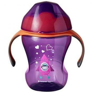 Tommee Tippee Sippee Training Sippy Cup with Soft Spout, Non-Spill, 7m+, Purple, 1 Pack