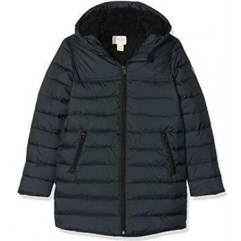 Roxy Waterfall Song-Chaqueta Acolchada con Capucha Y Corte Largo para Chicas 8-16, Niñas, Anthracite, 10