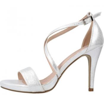 Sandalias de Fiesta para Mujer Marca Menbur Modelo 23148M en color Plata, con diseño elegante y tacón alto