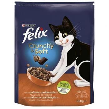 Felix Crunchy&Soft De Pollo, Pavo Y Verduras 950 Gr