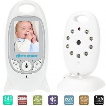KKmoon VB601 Baby Monitor 2.0in LCD Inalámbrica de 2,4 GHz con 8IR LED de dos Vías Talk 8 Lullabies Temperatura del Monitor de Modo VOX
