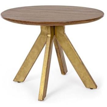 Mesa auxiliar de madera estilo vintage Ø60cm - 45cm
