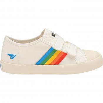 Gola Coaster Rainbow Velcro Children's Trainers in White