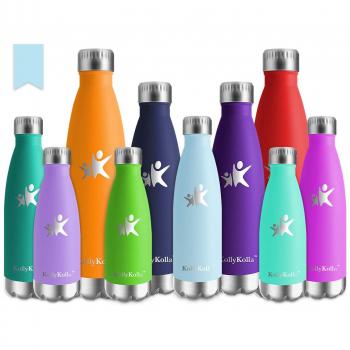 KollyKolla Botella de Agua Acero Inoxidable Termica Oficina Termos Agua Ecológica Frascos Térmicos Deportiva Termo Niños Sin BPA Reutilizables Water Bottle Deporte Gym,