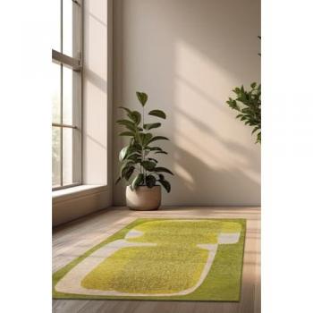 Alfombra plana moderna verde 200x280 cm colección Poum Poum