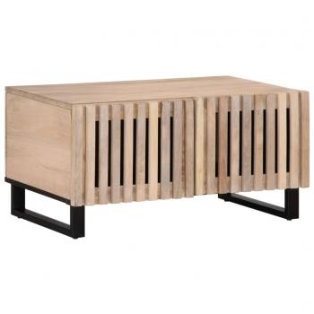 Mesa de salón blanca 80x51x40 cm de madera maciza de mango