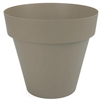 Maceta Plastiken TES Redonda de Polipropileno con un Diámetro de 14 cm en Color Taupé