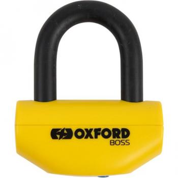 Candado de disco Oxford Big Boss 16 mm con bloqueo - Amarillo