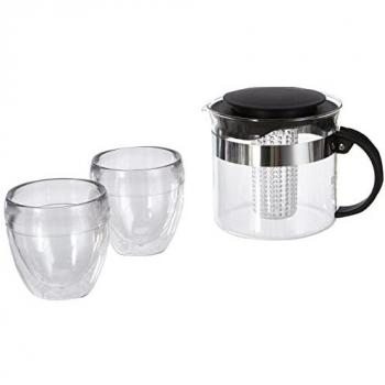Tetera con filtro Bodum Bistro de plástico 1.0 L + 2 vasos dobles PAVINA OUTDOOR de 0.25 L