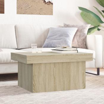 Mesa de centro de roble Sonoma 80x55x40 cm madera multicapa marrón