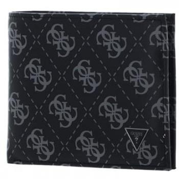 Billetera Guess Vezzola de Cuero para Hombre con Protección RFID 12 cm Negra