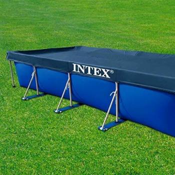 Intex 28039 - Cobertor piscina rectangular Prisma/small frame 450 x 220 cm, Color Azul Marino