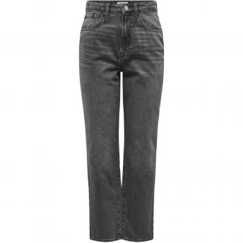 Only Robyn Women's Straight-Fit Jeans, Dark Grey, Mid-Rise, Size W25 L32