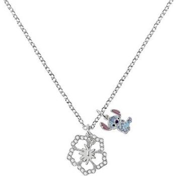 Collar Plateado de Lilo & Stitch con Flor de Hibisco para Mujer
