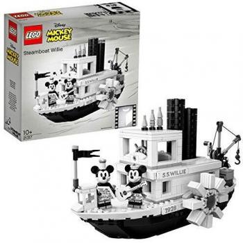 LEGO Ideas - El Botero Willie, Juego de Construcción del Barco Clásico de Vapor Inspirado en el Corto de Animación de Disney, con Minifiguras de Mickey y Minnie Mouse