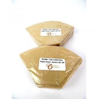 EDESIA ESPRESS - Pack de 200 filtros de papel para café - Forma de cono - Sin blanquear - Marrón - Tamaño 2