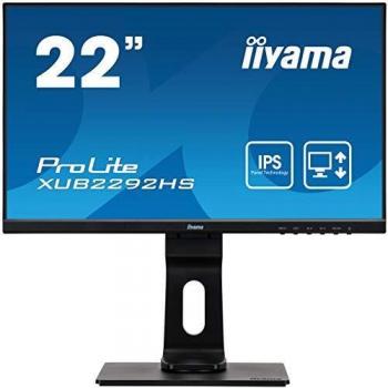 Iiyama ProLite XUB2292HS-B1 21.5 LED IPS Monitor Full HD 1920x1080, 75Hz, 4ms, VGA, HDMI, DisplayPort, Height Adjustable Stand, Pivot Function