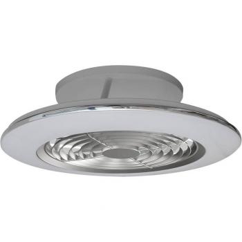 Ventilador de techo LED Alisio Mini Plata, Blanco, 1 Bombilla Integrada, Diámetro 52.5cm