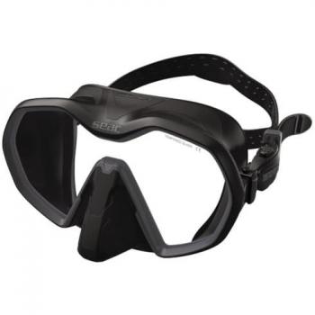 Máscara de Buceo SEAC Icona Black, monocristal sin marco, 100% Made in Italy