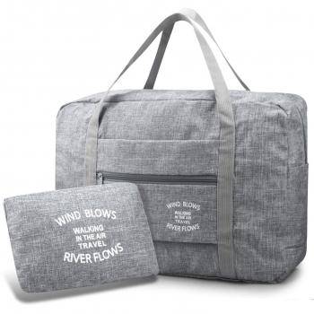 BAGZY Plegable Bolso de Viaje Grande Bolsa de Hombro de Gimnasio Bolsa Deportiva Mano Maleta de Viaje Weekend Cabina de Equipaje Bolso Holdall Bolsa Fines de Semana Equipaje Camping 30L Gris