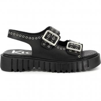 Sandalias Kickers KICK FALK de Cuero Suave para Mujer y Niña en Color Negro
