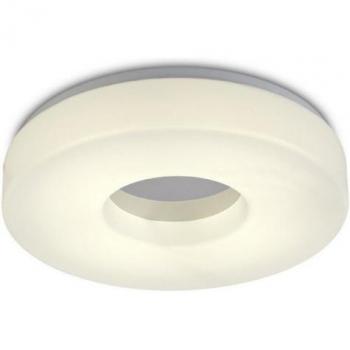 Plafón baño Joop Cromo Pulido 1 bombilla 9cm, luz de techo empotrada grande IP44, 24W led, 4000K, 2000lm CRI80, cromo pulido