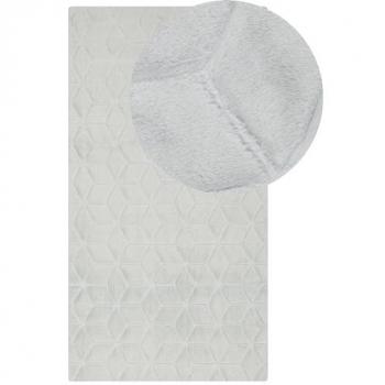 Alfombra de Piel Sintética de Conejo Mint Grey 80 x 150 cm - Poliester Suave y Pelo Largo Shaggy