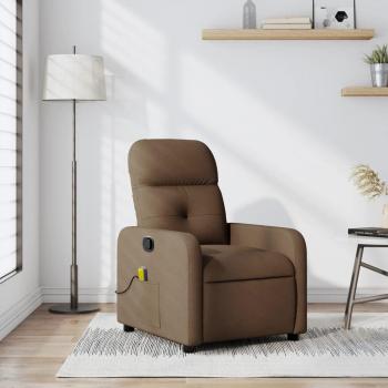 Silla reclinable marrón con masaje en tela