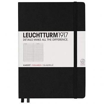Cuaderno Leuchtturm1917 A5 Tapa Dura Cuadrícula 5x5 mm Negro, 251 Páginas Numeradas