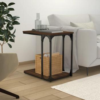 Mesa auxiliar de madera contrachapada 50x35x52 cm en colores Negro, Roble Sonoma y Roble ahumado, ideal como mesa de sofá o consola de entrada para salón