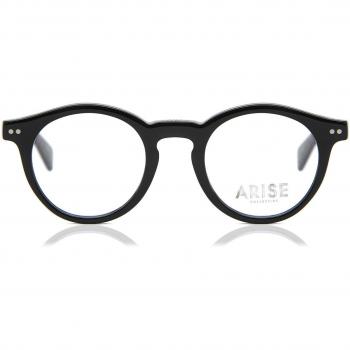 Gafas Recetadas Anti-Azules Ovaladas de Montura Completa de Plástico Negro para Hombre - Arise Collective