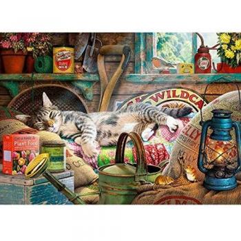 Snoozing in the Shed 1000 Piece Jigsaw Puzzle | Multi-Puzzle | Sustainable Puzzle for Adults | Premium 100% Recycled Board |  Great Gift for Adults | Gibsons Games