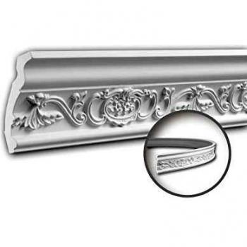 Cornisa Decorativa Flexible de Estuco Neorrenacentista Blanca 2 m - Profhome 150162F