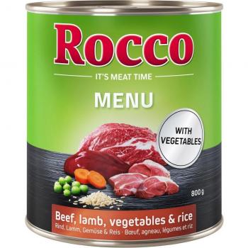 Pack Ahorro: Rocco Menú 24 x 800 g - Vacuno con verduras y arroz