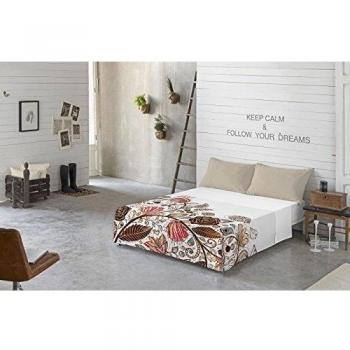 NATURALS Juego De Sábanas Carmen Fun Blanco / Marrón Cama 135