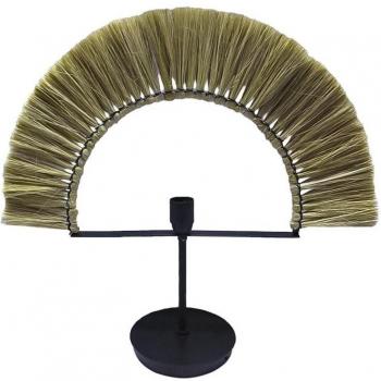 Lámpara de mesa DKD Home Decor Natural Negro Hierro Jute (57 x 17 x 52 cm)