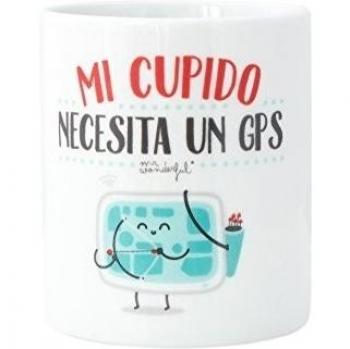 Mr. Wonderful Taza con mensaje Mi Cupido necesita un GPS
