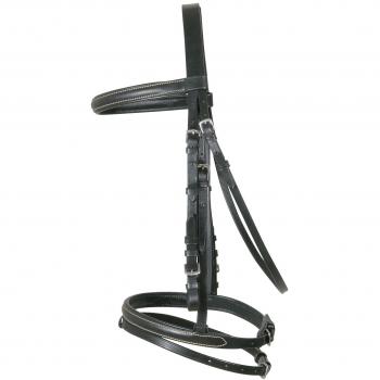 PFIFF Snaffle - Filete de hípica, tamaño Pony, Color Negro