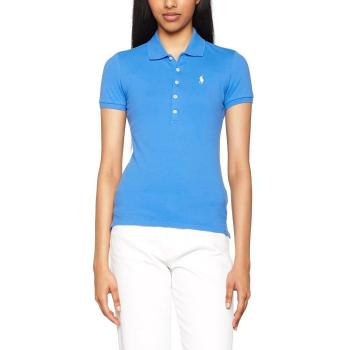 Polo Ralph Lauren Julie SS KNT Stretch Mesh, Polo para Mujer, Blau