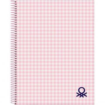Cuaderno Espiral Safta Benetton Vichy A4 Microperforado 120 Hojas 60g/m² Cuadrícula 5x5 Tapa Forrada