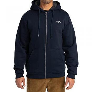 Sudadera con capucha Billabong Arch Sherpa Full Zip azul noche - XL, forro polar de hombre, cremallera, diseño Arch Sherpa