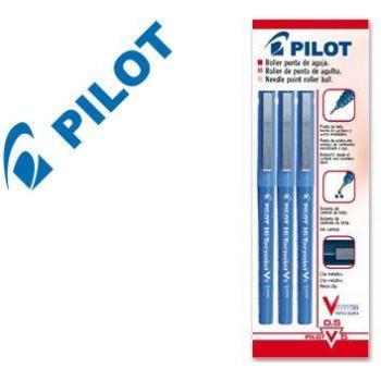 ROTULADOR PILOT PUNTA AGUJA V-5 AZUL 0.5 MM BLISTER DE 3 UNIDADES-M