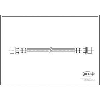 Latiguillo de freno CORTECO 19018920 - Longitud: 1.5 m, Material: goma, Conectores: acero inoxidable, Presión máxima: 8 bar, Aplicación: sistemas de frenos de