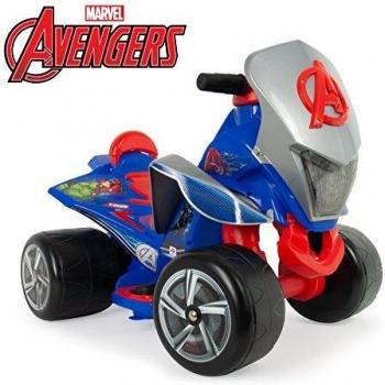 INJUSA Avengers - Cuatrimoto Quarterback Avengers a batería 6V para niños de 1 a 3 años con Acelerador en el pie