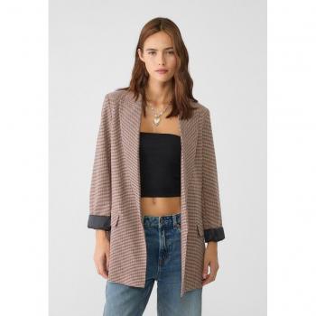 Stradivarius Burgundy Open Blazer XS