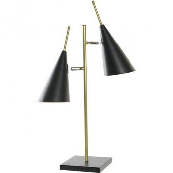 Lámpara de mesa DKD Home Decor Negro Dorado Metal 25 W 220 V 38 x 16 x 64 cm